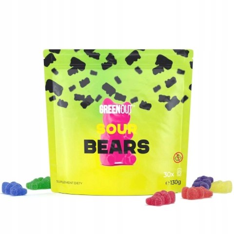 Żelki Dutch Therapy Green Out Sour Bears CBD - 130 g - 30 SZTUK